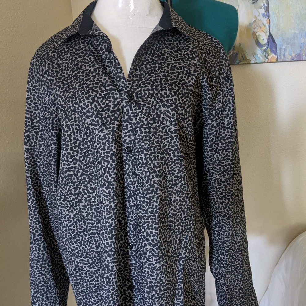 INC International Concepts Animal Print Blouse Size L #36